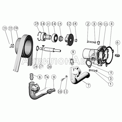 Установка водяного насоса. Установка водяного насоса.