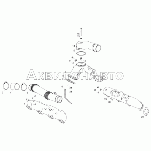6585.1115001 Установка впускного трубопровода 6585.1115001 Установка впускного трубопровода