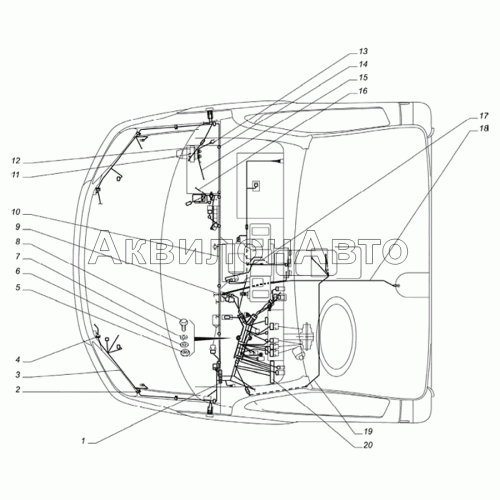 Жгуты проводов с блоками предохранителей, приборы электрооборудования Жгуты проводов с блоками предохранителей, приборы электрооборудования