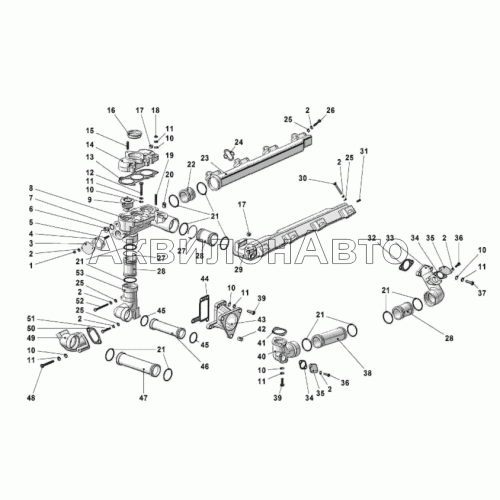 Трубы и термостаты системы охлаждения Трубы и термостаты системы охлаждения