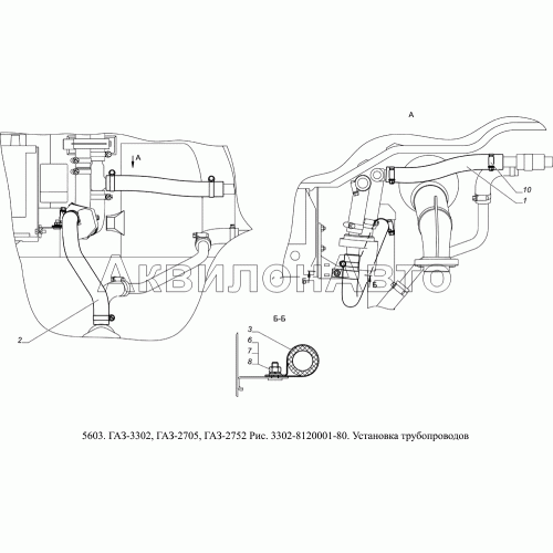 3302-8120001-80 Установка трубопроводов 3302-8120001-80 Установка трубопроводов