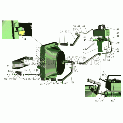 Установка системы охлаждения 4370-1300005