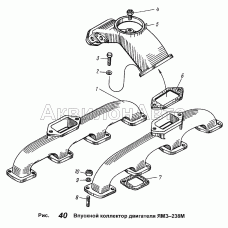 Впускной коллектор двигателя ЯМЗ-238М