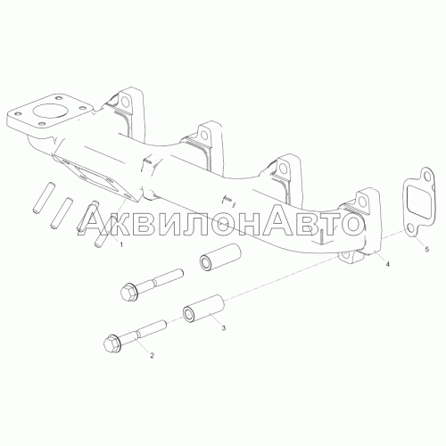 5340.1008005 Установка выпускного коллектора (ЯМЗ-53443-10) 5340.1008005 Установка выпускного коллектора (ЯМЗ-53443-10)