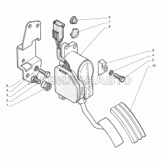 Модуль педальный с датчиком положения газ педали системы управления двигателем