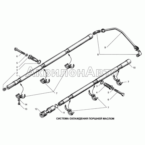 Система охлаждения поршней маслом