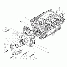 Блок цилиндров, передняя крышка, кронштейн передней опоры