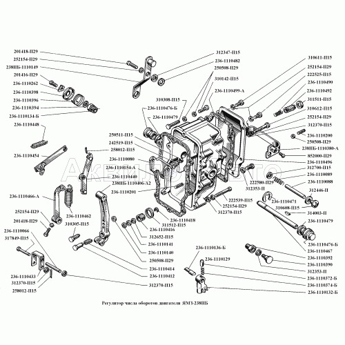 Регулятор числа оборотов двигателей ЯМЗ-238НБ