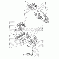 Труба впускная и коллектор выпускной, турбокомпрессор система рециркуляции отработавших газов