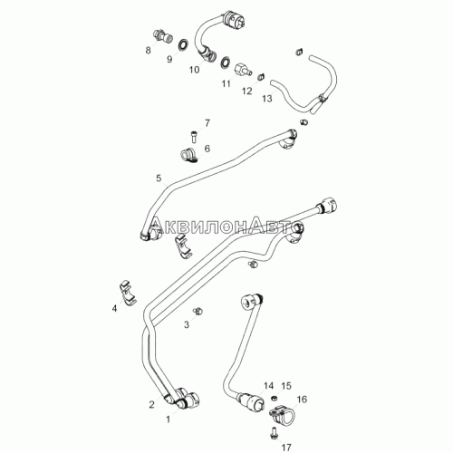 5340.1104005 Установка топливных трубопроводов (ЯМЗ-5344-10, ЯМЗ-53442) 5340.1104005 Установка топливных трубопроводов (ЯМЗ-5344-10, ЯМЗ-53442)