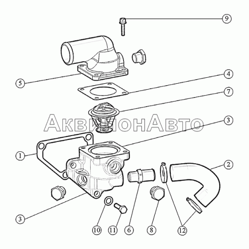 Установка корпуса термостата. Установка корпуса термостата.