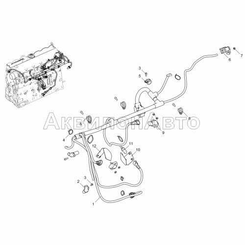 Жгут датчиков (для двигателей ЯМЗ-53602-10, ЯМЗ-53622-10, ЯМЗ-53642-10) 53602-30-372400-020