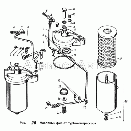Масляный фильтр турбокомпрессора