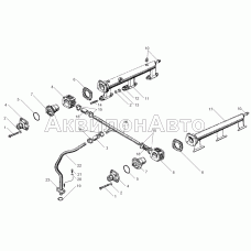 Трубы водяные и термостаты системы охлаждения двигателей с общими головками цилиндров