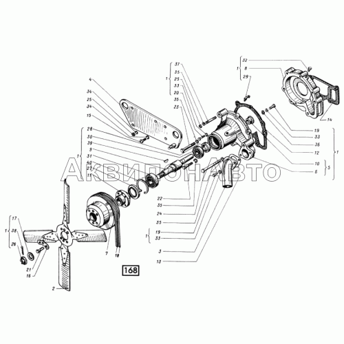 Насос водяной СМД-14НГ,-14БН,-15Н,-19,-20