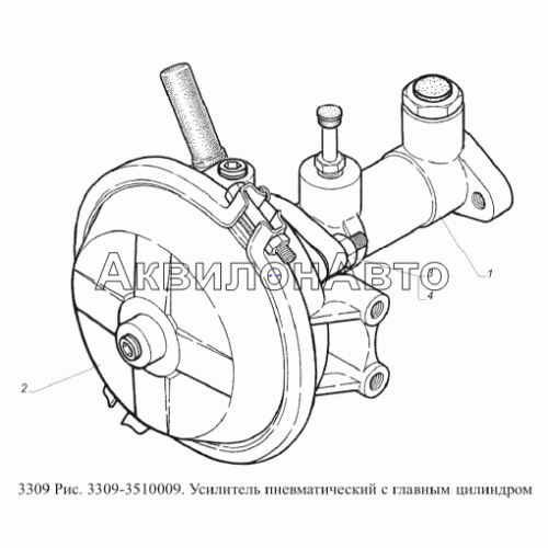 Усилитель пневматический с главным цилиндром