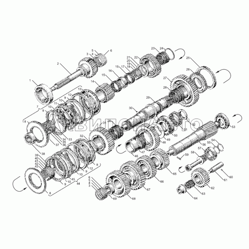 Валы и шестерни коробки передач Валы и шестерни коробки передач