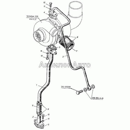 Маслопроводы турбокомпрессора Маслопроводы турбокомпрессора