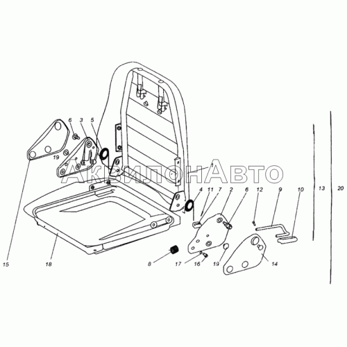 Подушка и спинка сидения