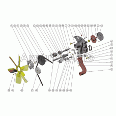 Насос водяной. Установка вентилятора. Установка натяжителя Насос водяной. Установка вентилятора. Установка натяжителя
