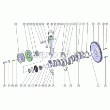 Кривошипно-шатунный механизм. Установка маховика. Установка шкива коленчатого вала (Д-260.7С-504) Кривошипно-шатунный механизм. Установка маховика. Установка шкива коленчатого вала (Д-260.7С-504)