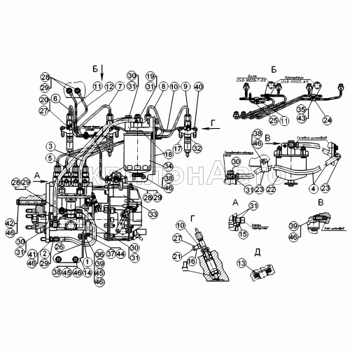Топливные трубопроводы и установка топливной аппаратуры Топливные трубопроводы и установка топливной аппаратуры