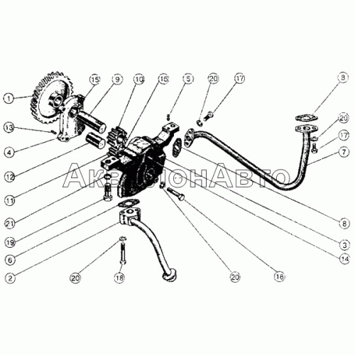Приемник масляного насоса и масляный насос Приемник масляного насоса и масляный насос