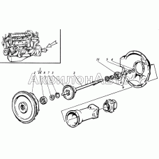 Привод отбора мощности с хвостовика коленчатого вала