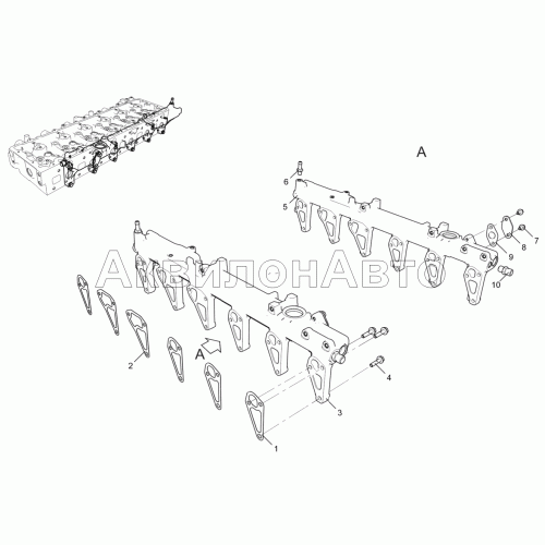Труба распределительная (для двигателей ЯМЗ-53602, ЯМЗ-53622, ЯМЗ-53642) 53602-30-130300-010
