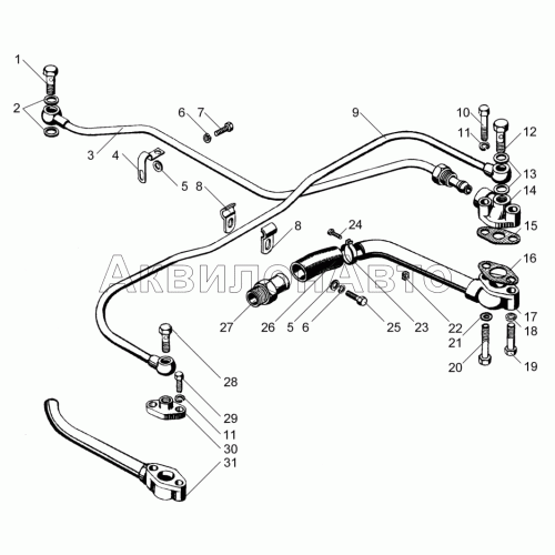Трубы масляные трубокомпрессоров ТКР-100-01 правого, ТКР-100-02 левого, ЯМЗ-240НМ2,ЯМЗ-240ПМ2