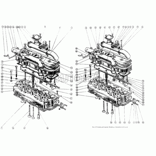 Головка цилиндров. Клапаны и толкатели клапанов