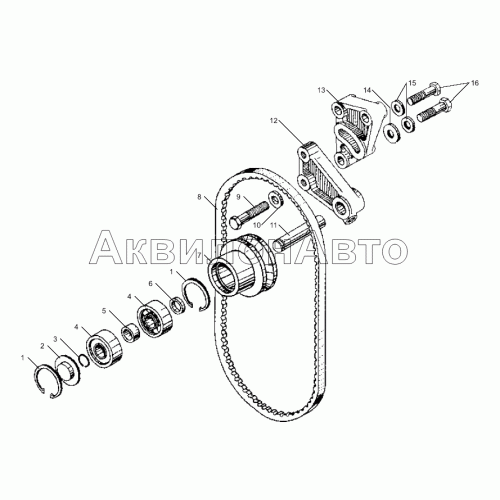 Натяжное устройство ремня привода водяного насоса