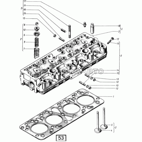 Головка цилиндров СМД-17,-17Н.01,-17Н.02,-17Н.03,-17Н.04,-18,-18Н.01,-18Н.02,-18Н.03,-18Н.04