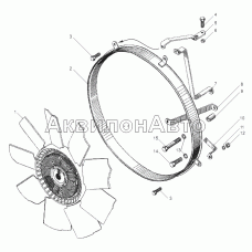 ВЕНТИЛЯТОР И КОЖУХ ВЕНТИЛЯТОРА двигателей ЯМЗ-6562.10, ЯМЗ-6563.10