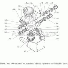 3309-3500001-180. Установка привода тормозной системы