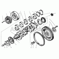 Коленчатый вал и маховик