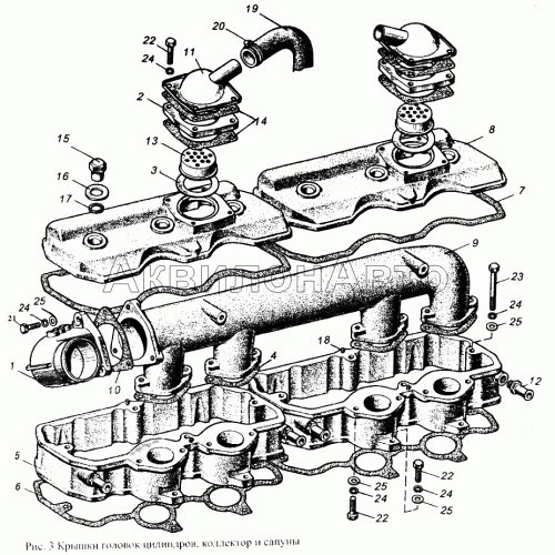 Крышки головок цилиндров, коллектор и сапуны Крышки головок цилиндров, коллектор и сапуны