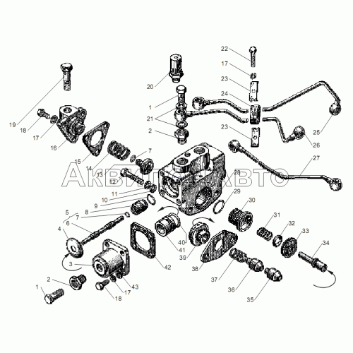 УПРАВЛЕНИЕ МЕХАНИЗМОМ ПЕРЕКЛЮЧЕНИЯ ДЕМУЛЬТИПЛИКАТОРА КП ЯМЗ-2381 для двигателя ЯМЗ-6562.10