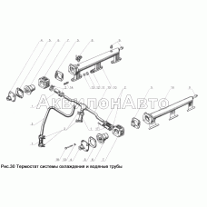 Термостат системы охлаждения и водяные трубы