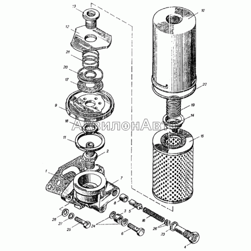 Установка масляного фильтра Установка масляного фильтра