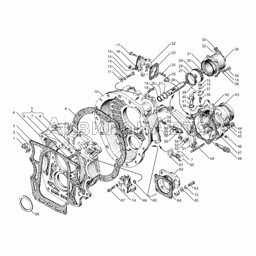 Картер демультипликатора коробок передач ЯМЗ-239, ЯМЗ-2391 (чугунный) Картер демультипликатора коробок передач ЯМЗ-239, ЯМЗ-2391 (чугунный)