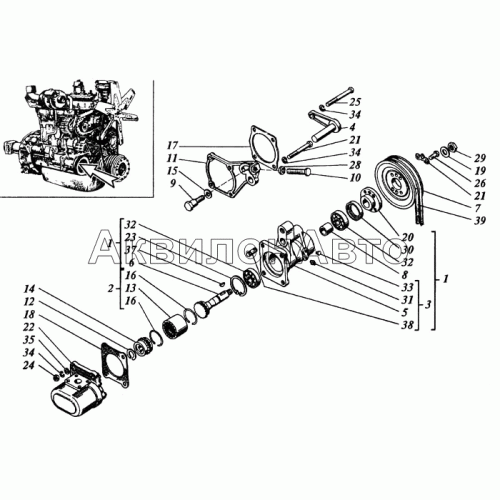 Установка гидронасоса Установка гидронасоса