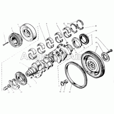 Коленчатый вал и маховик