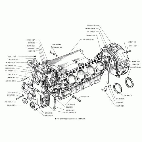 Блок цилиндров двигателя ЯМЗ-238