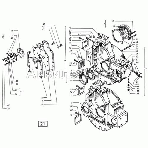 Картер маховика СМД-60, -62, -64, -66, -72