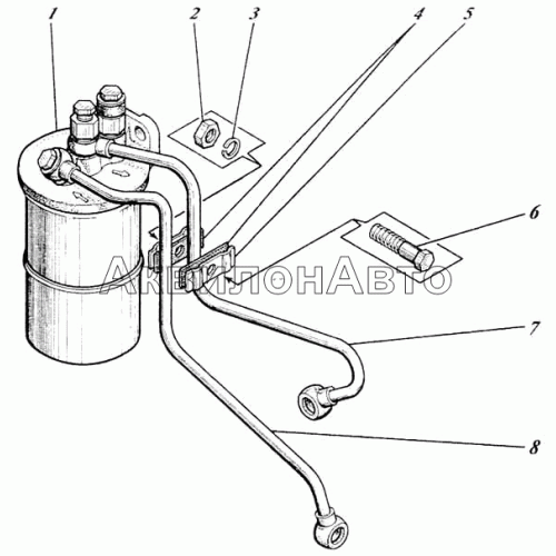 Фильтр тонкой очистки топлива ФТ-80 с топливопроводами 41-15с10-3 Фильтр тонкой очистки топлива ФТ-80 с топливопроводами 41-15с10-3