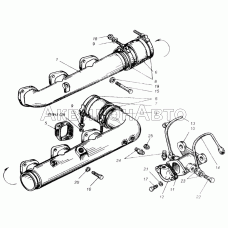 Трубопроводы впускные двигателя ЯМЗ-240Н, ЯМЗ-240П