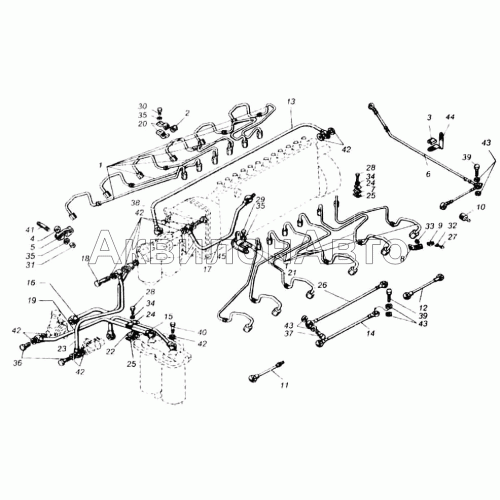 Топливопроводы двигателей ЯМЗ-240Н, ЯМЗ-240П Топливопроводы двигателей ЯМЗ-240Н, ЯМЗ-240П