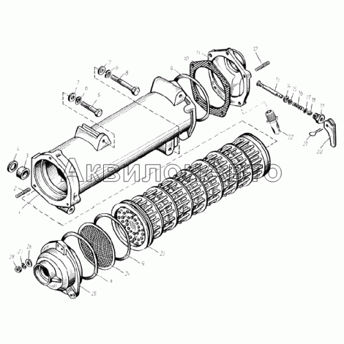 Радиатор водомасляный и краник сливной