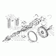 Вал коленчатый и маховик двигателей ЯМЗ-238БЕ, ЯМЗ-238ДЕ